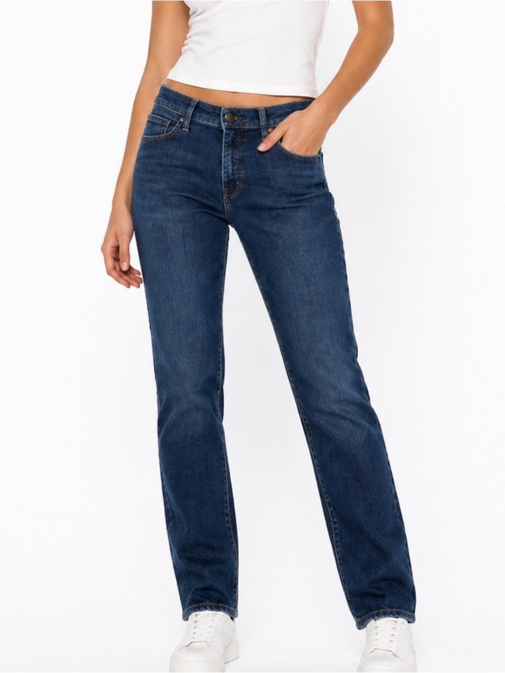 Uniqlo jeans spandex stretch medium wash skinny SZ 27"X33"